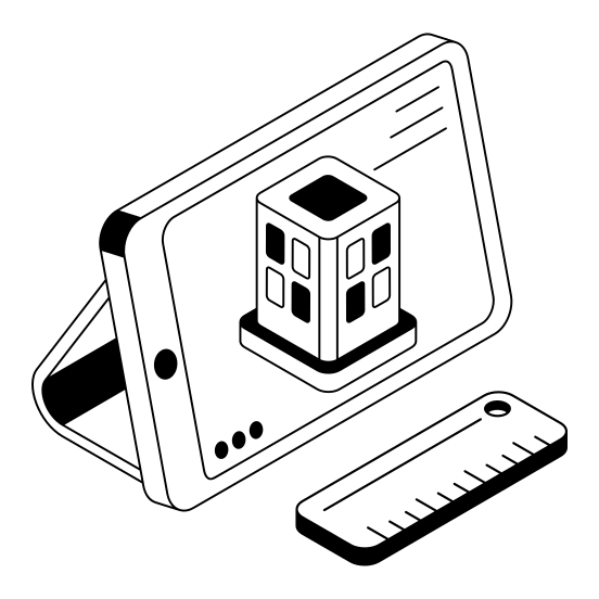 Online, Device, Digital, Hotel, Residence illustration