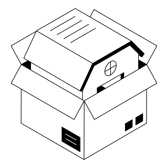 Shifting, Moving, Box, Package, Home illustration
