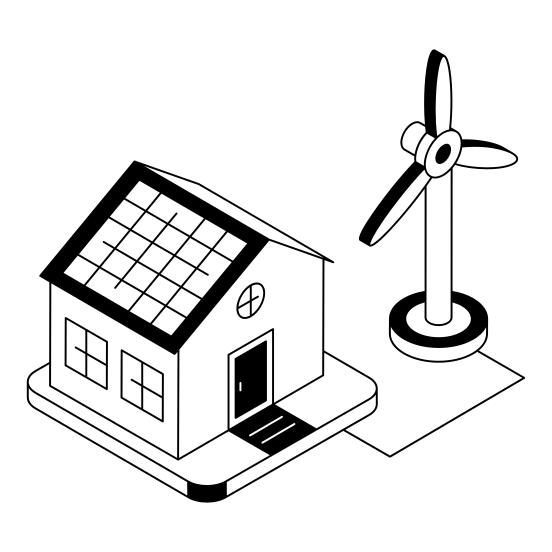 Sustainable, Renewable, Windmill, Eco, Solar illustration