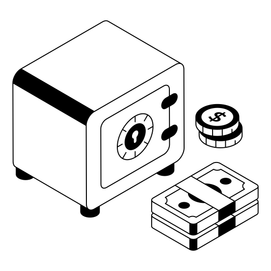 Vault, Safe, Locker, Deposit, Money illustration