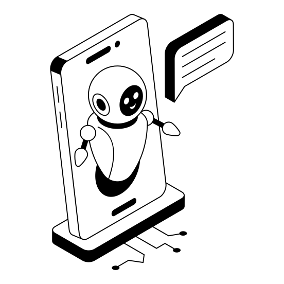 Communication, Chat, Robotics, Robot, Bot illustration