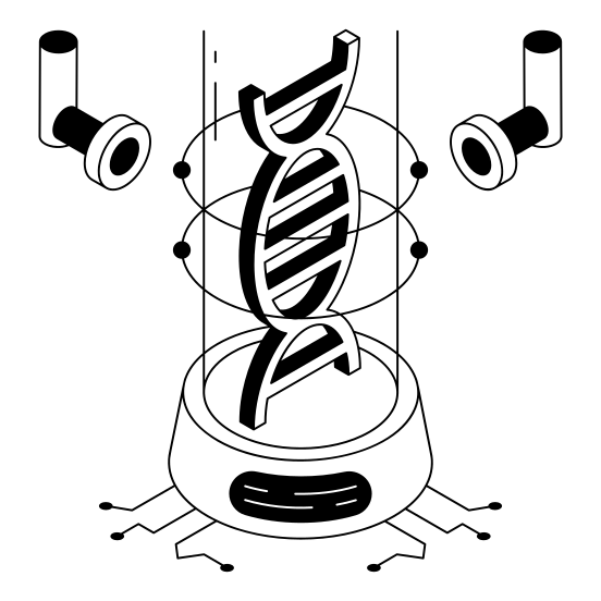 Hologram, Genetics, Helix, Dna, Ai illustration