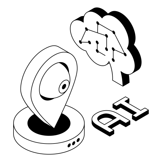 Location, Tracking, Navigation, Brain, Ai illustration
