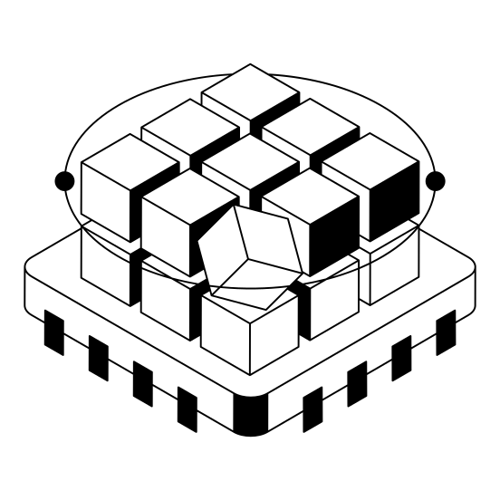 Modelling, Cubes, Chip, Ai, Ml illustration