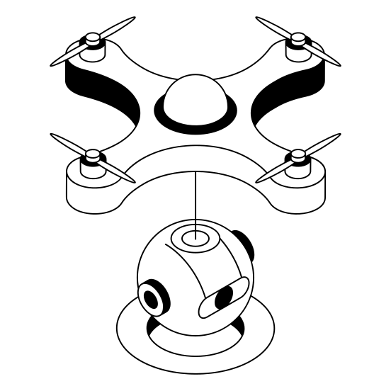 Quadcopter, Drone, Robotics, Robot, Bot illustration