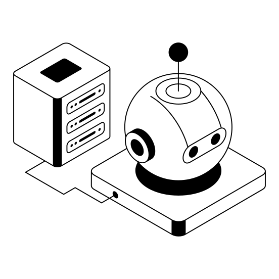 Server, Storage, Robotics, Robot, Bot illustration