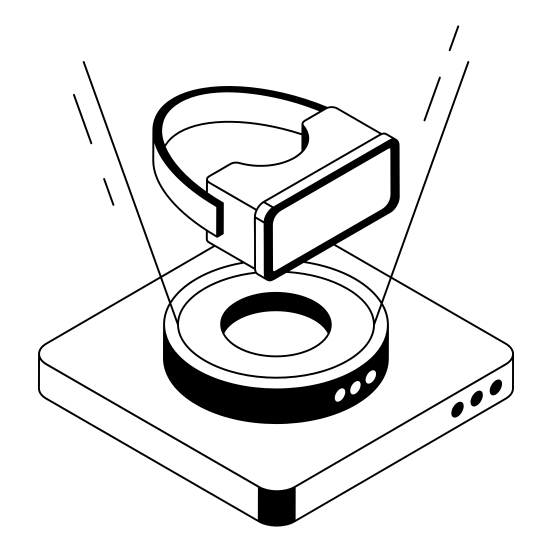 Vr, Headset, Hologram, Ai, Ml illustration