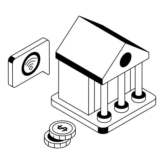 Banking, Online, Building, Deposit, Architecture illustration