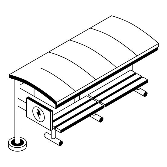 Bus, Stand, Terminal, Waiting, Area, illustration