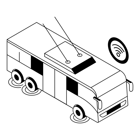 Bus, Vehicle, Wifi, Coach, Transport illustration