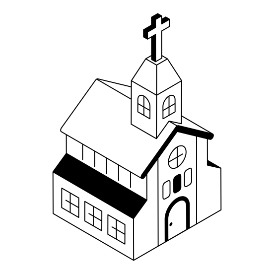 Church, Chapel, Cathedral, Building, Architecture illustration