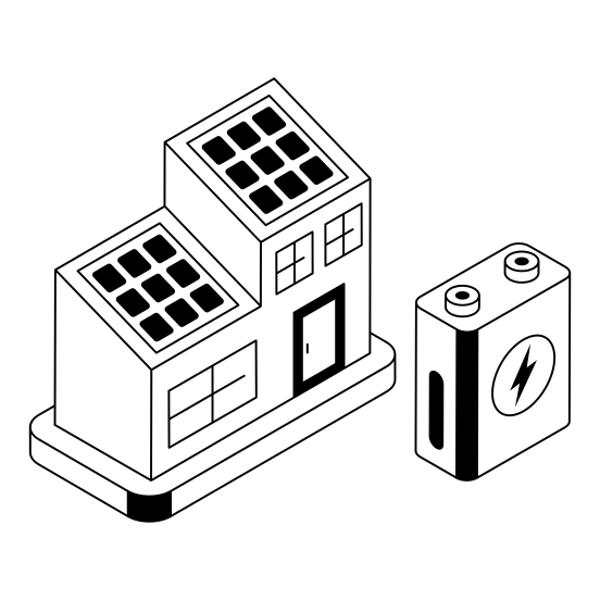 Eco, House, Powered, Home, Solar, illustration