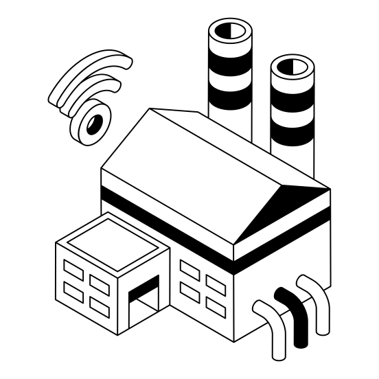 Industry, Factory, Iot, Wifi, Signals illustration