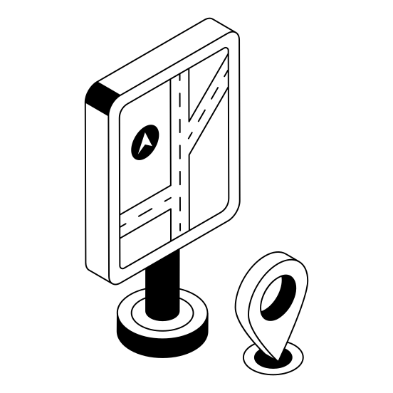 Navigation, Panel, Tracking, Location illustration