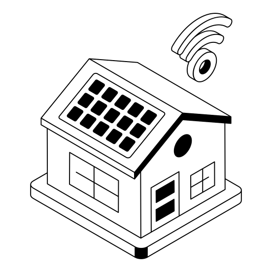 Solar, House, Iot, Home, Residence illustration