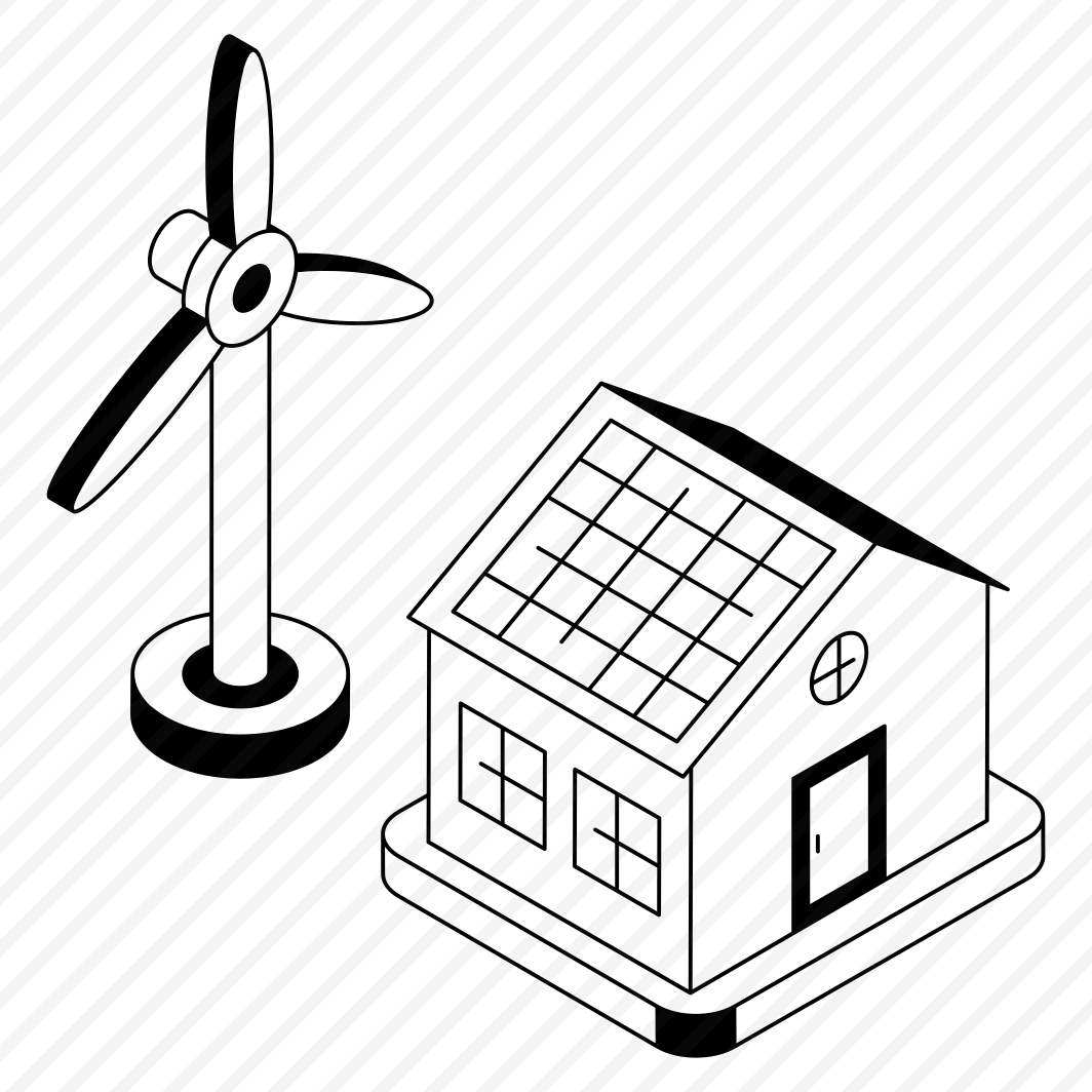 Solar, House, Windmill, Energy, Powered preview