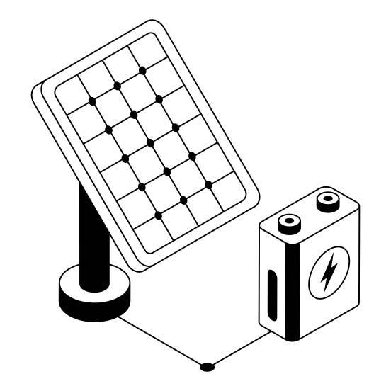 Solar, Panel, Battery, Charging, Energy illustration