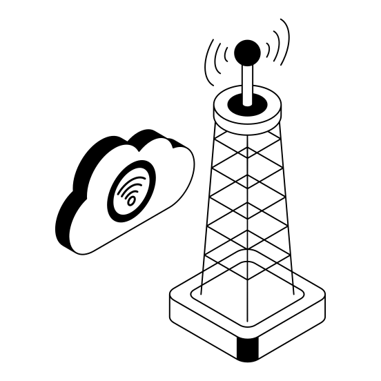 Wifi, Tower, Signal, Cloud, Connection illustration