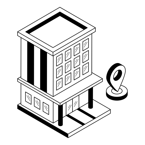 Hotel, Motel, Resort, Building, Location illustration