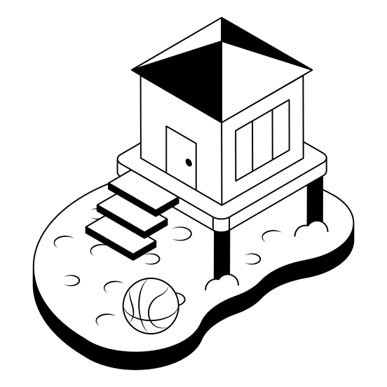 Resort, Lodge, Cabin, Beach, Residence illustration