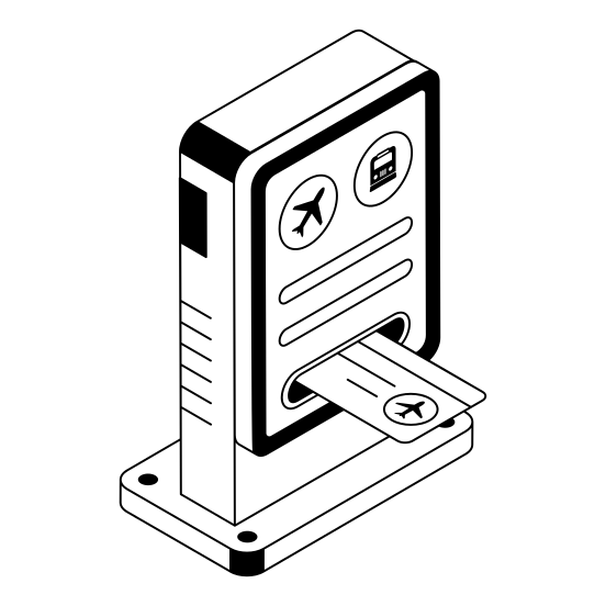 Ticket, Booking, Reservation, Terminal, Panel illustration