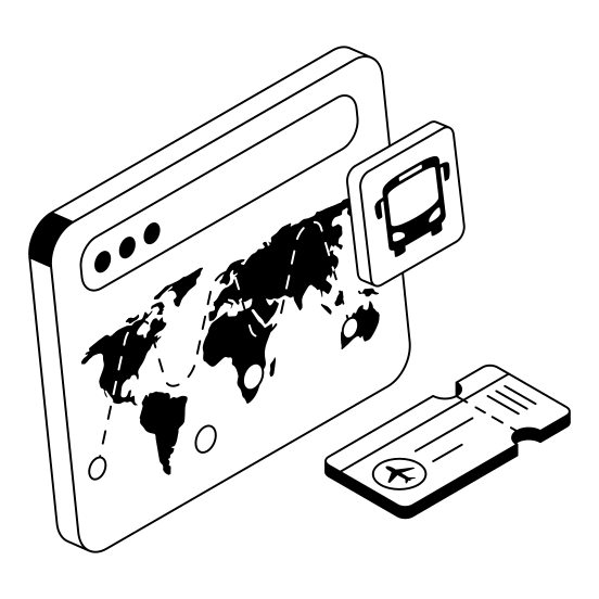 Websitem, Site, Ticket, Reservation, Booking illustration