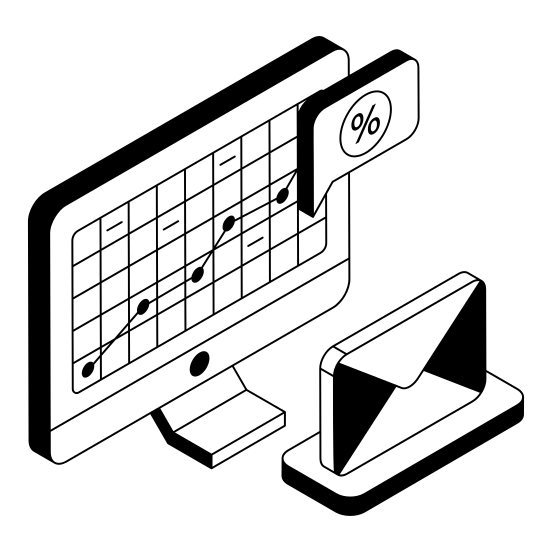 Analytics, Communication, Correspondence, Online, Email illustration