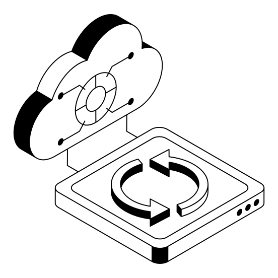 Cloud, Synchronization, Backup, Storage, Hosting illustration