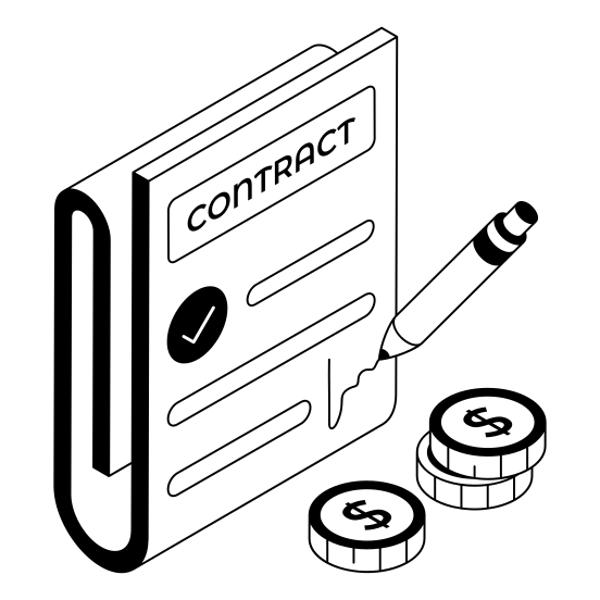 Contract, Agreement, Deed, Signature, Document illustration
