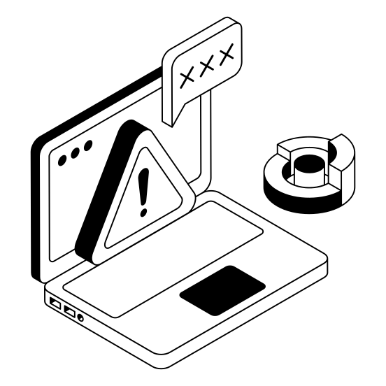 Error, Issue, Problem, Laptop, System illustration