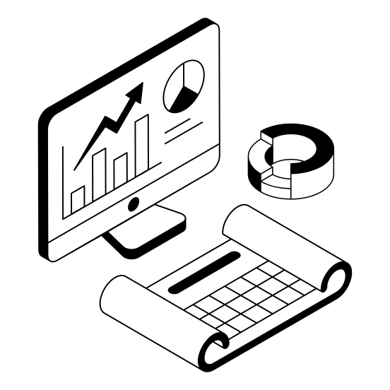 Growth, Increase, Digital, Online, Report illustration