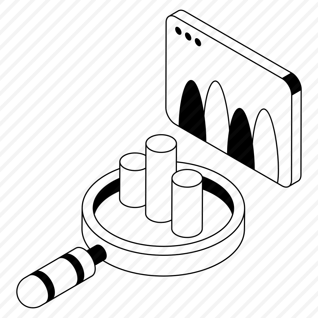 Research, Magnifier, Bars, Search, Report preview