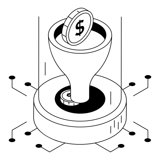 Sales, Conversion, Filter, Funnel, Finance illustration