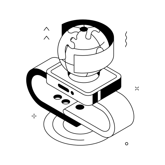 Holographic, Watch, Ai, Smartwatch, Device illustration