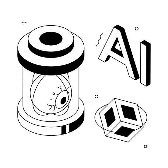 Innovation, Lab, Research, Data, Machine illustration