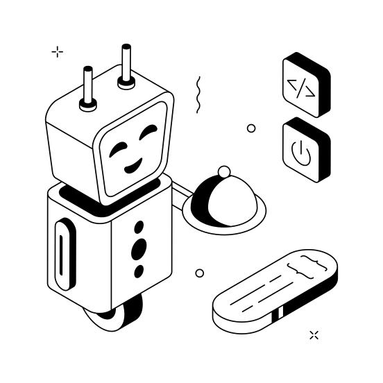 Robot, Assistant, Server, Servant, Innovation illustration
