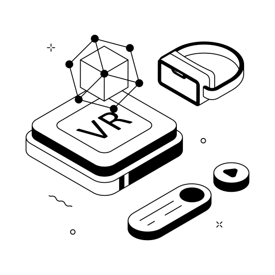 Virtual, Reality, Augmented, Headset, Gaming illustration