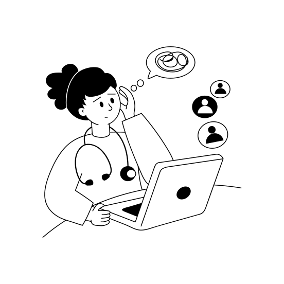 Confused, Uncertain, Dilemma, Medic, Healthcare illustration