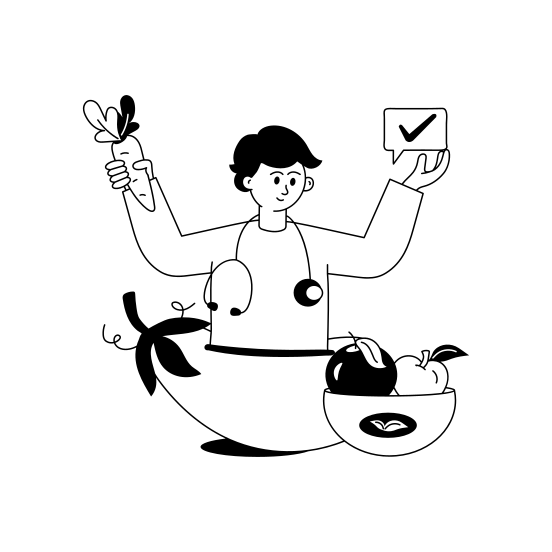 Nutrition, Plan, Fruits, Vegetable, Bowl illustration