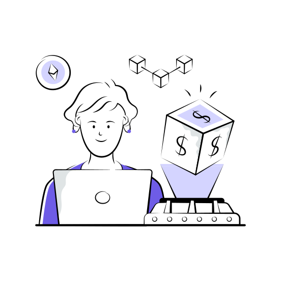 Blockchain, Technology, Cryptocurrency, Digital, Finance, Fintech, Decentralized illustration