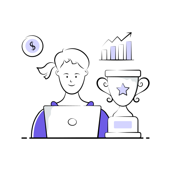 Business, Achievement, Success, Financial, Entrepreneur, Trophy, Growth illustration