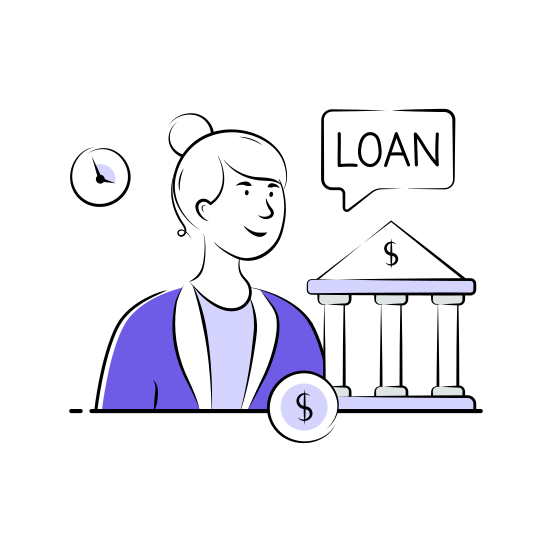 Business, Loan, Businesswoman, Financial, Advisor, Banking, Options illustration