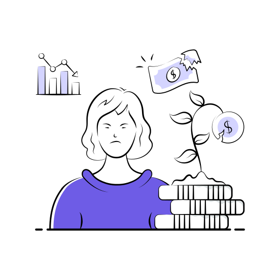Business, Loss, Failure, Financial, Investment, Bankruptcy, Decline illustration