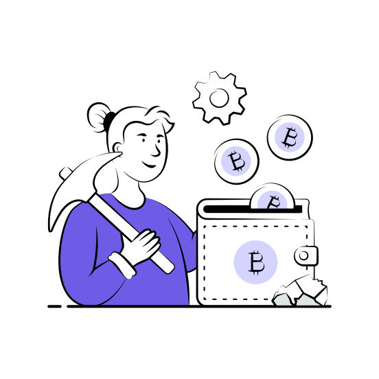 Cryptocurrency, Mining, Crypto, Wallet, Finance, Blockchain, Investment illustration