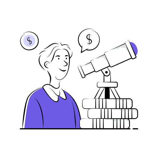 Financial, Opportunity, Research, Strategy, Planning, Vision, Achievement illustration