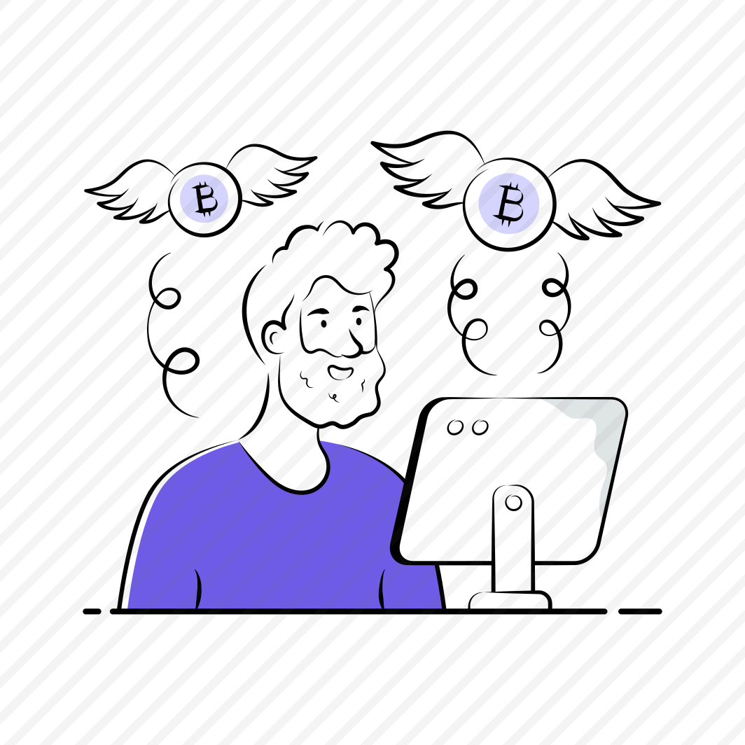 Flying, Bitcoin, Cryptocurrency, Crypto, Blockchain, Tokens, Fintech preview