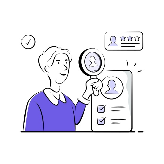 Job, Recruitment, Profile, View, Application, Selection, Process illustration
