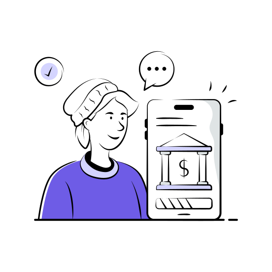 Mobile, Banking, Online, Fintech, Financial, App, Digital illustration