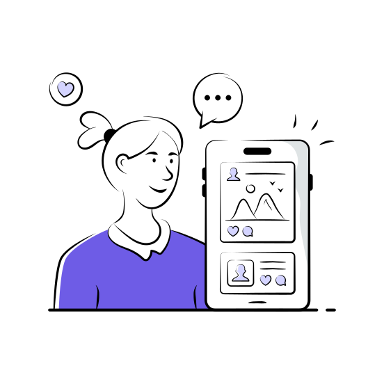 Online, Meeting, Digital, Marketing, Social Media, Advertisement, Promotion illustration