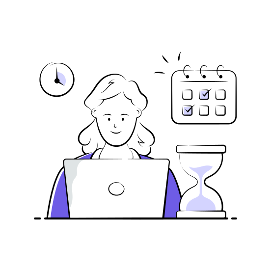 Time, Management, Professional, Office, Schedule, Business, Productivity illustration